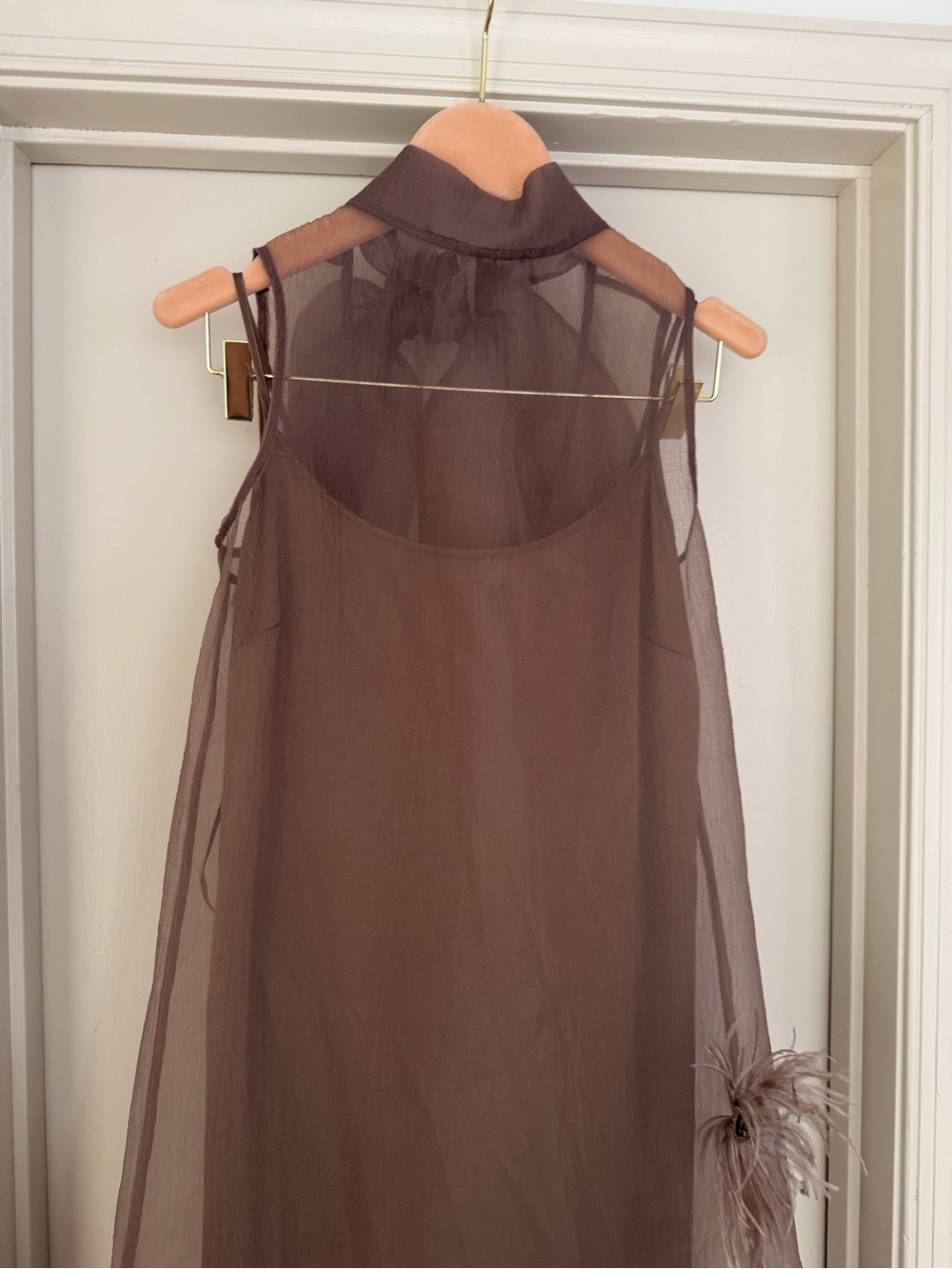 STAUD Taupe Albee Truffle Organza Maxi Dress Size Small - Picture 3 of 10